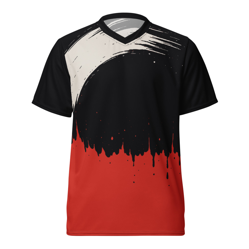 Maillot Padel Valencia, Noir, blanc et rouge, avant
