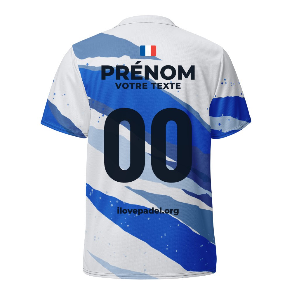Maillot Padel Tarifa, Blanc et bleu court