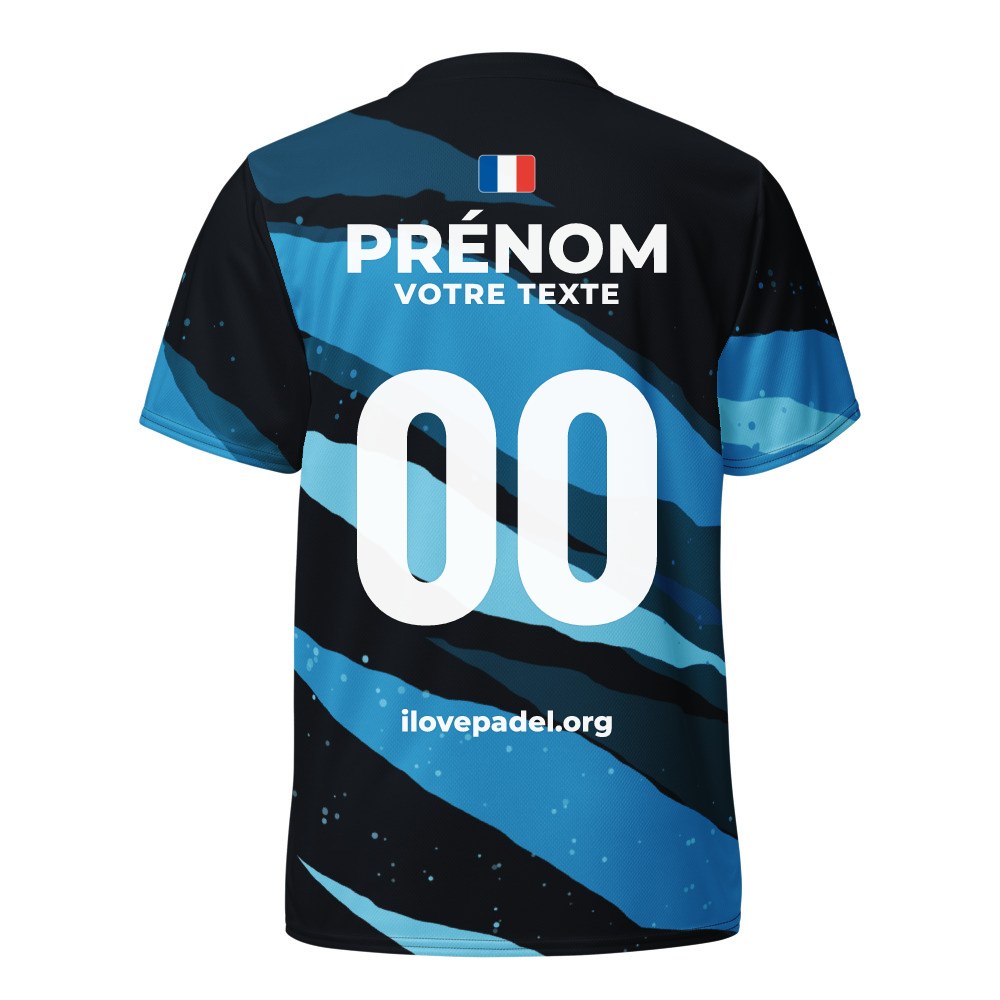 Maillot Padel Tarifa, Noir et cyan
