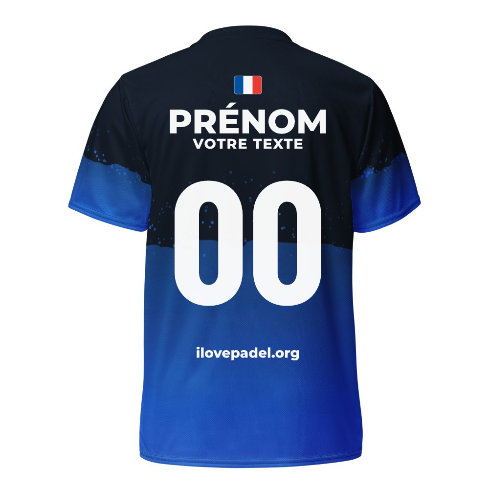 Maillot Padel Séville, Noir et bleu court