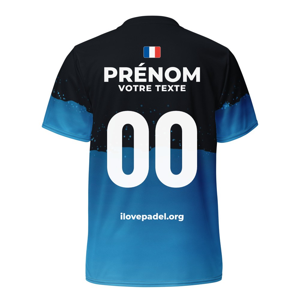 Maillot Padel Séville, Noir et cyan