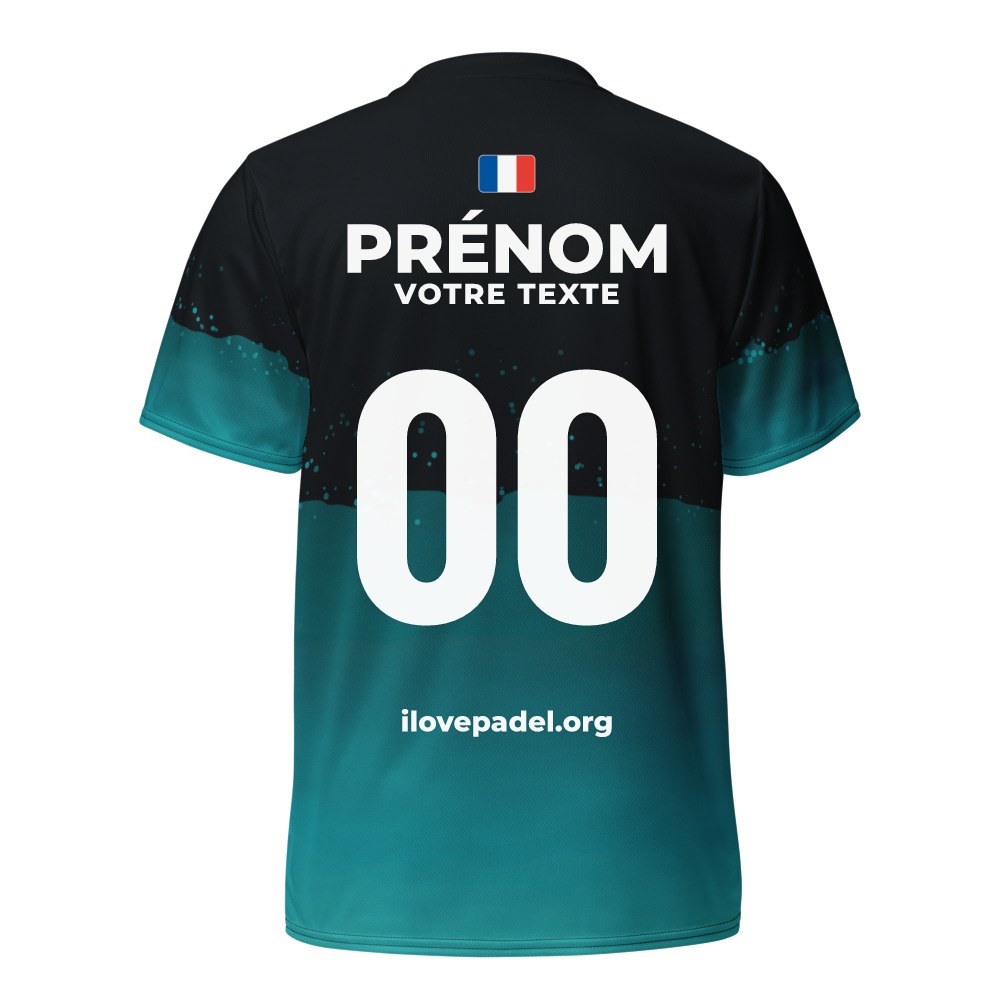 Maillot Padel Séville, Noir et turquoise