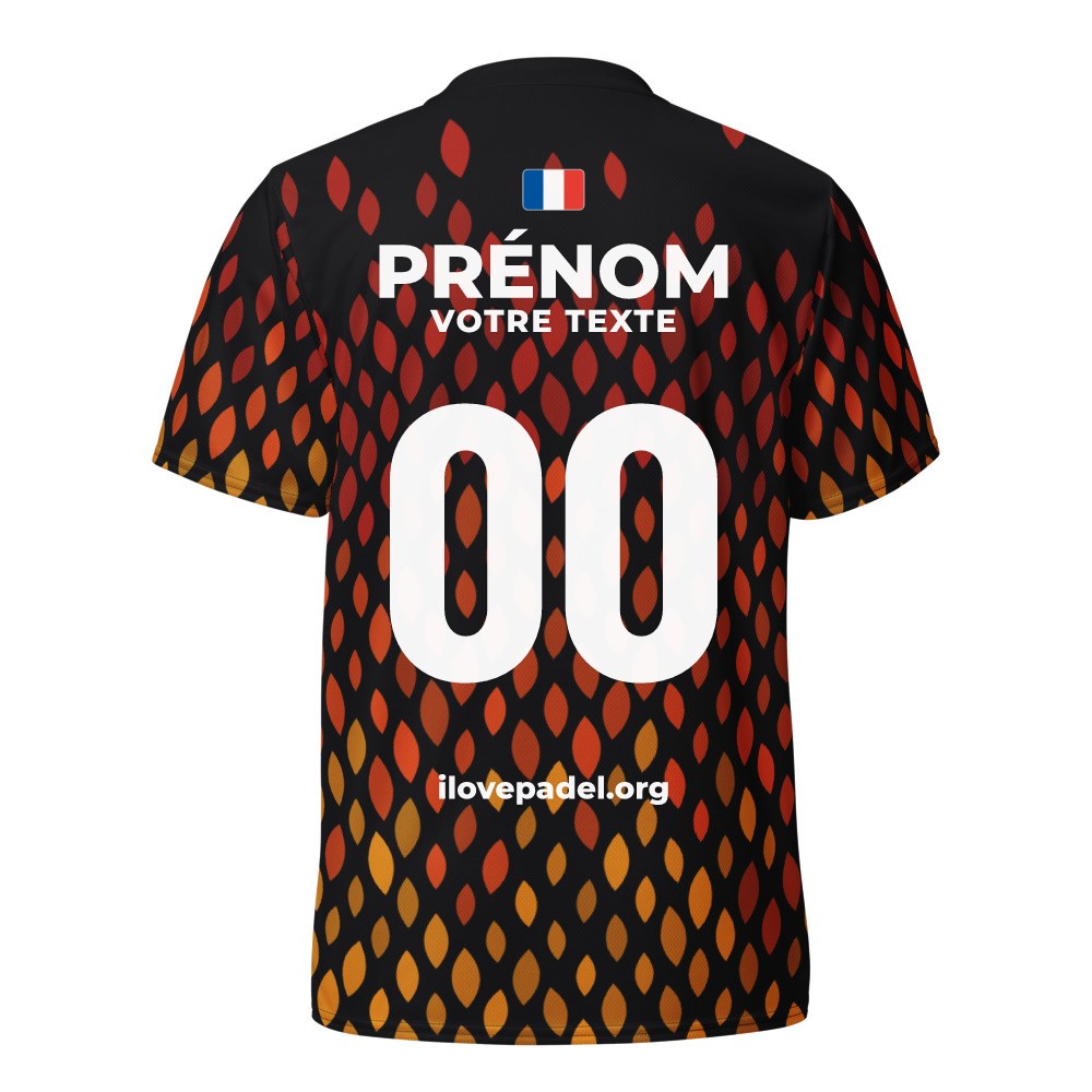 Maillot Padel Dragón, Noir et feu