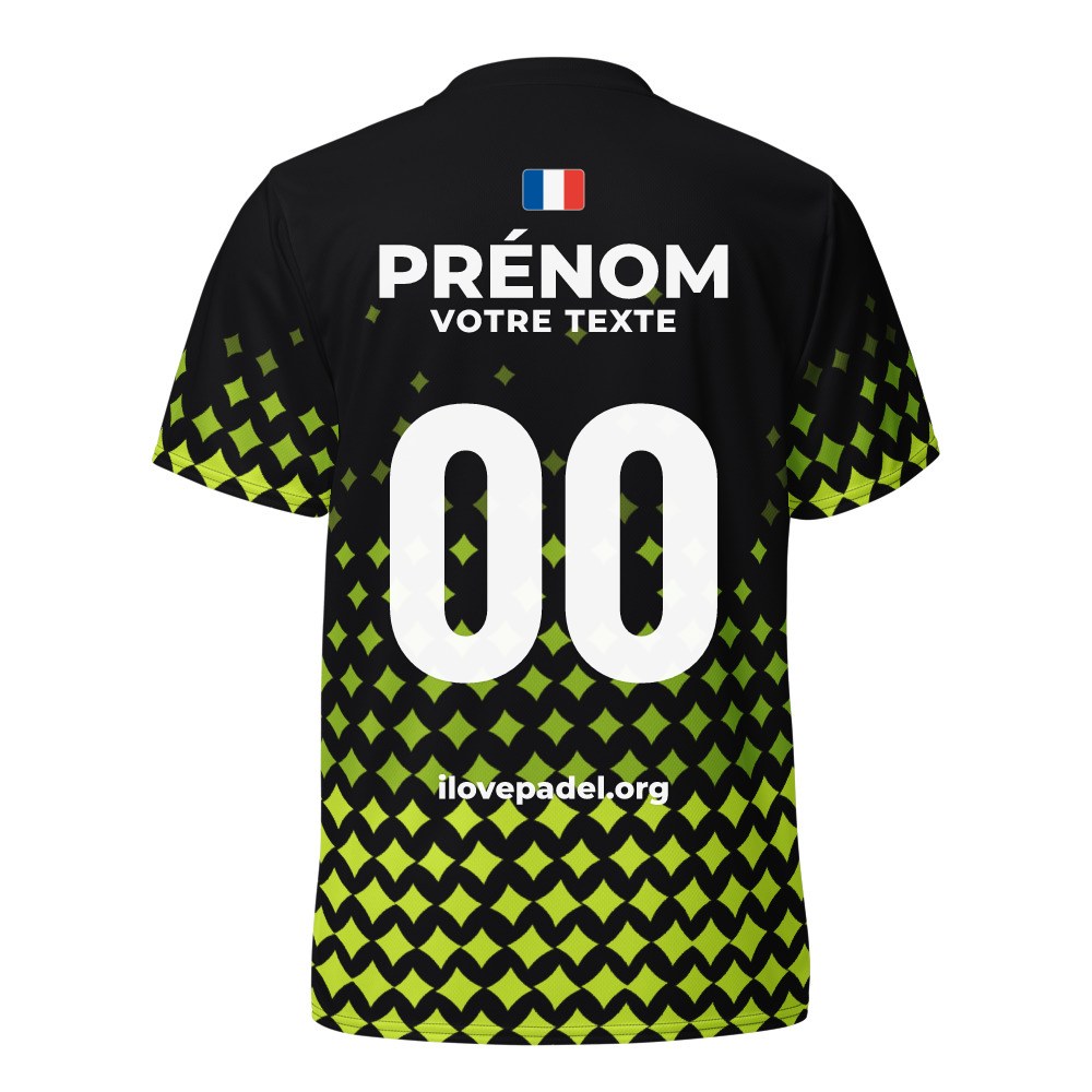 Maillot Padel Estrella, Noir et jaune balle