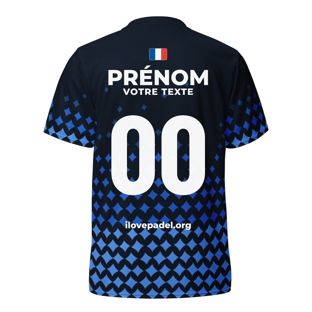 Maillot Padel Estrella, Noir et bleu court
