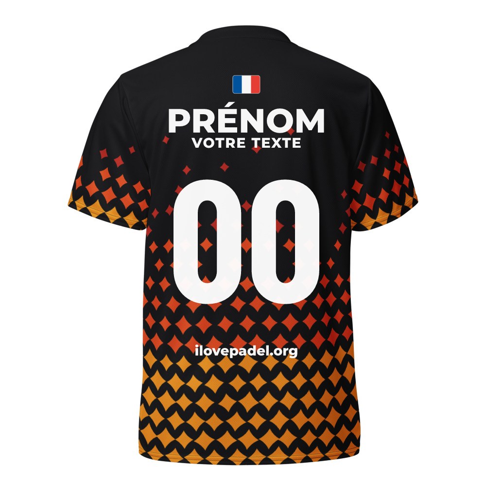 Maillot Padel Estrella, Noir et feu