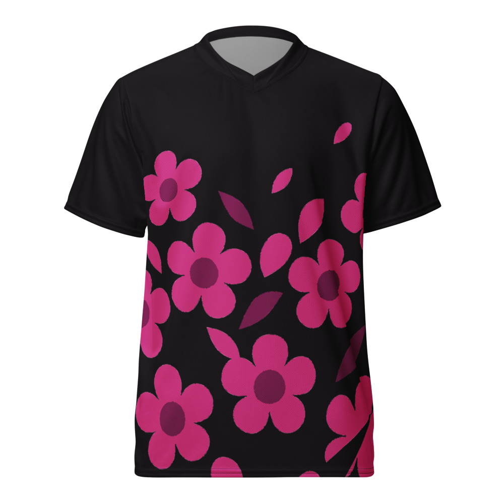 Maillot Padel Flor, Noir et rose, avant