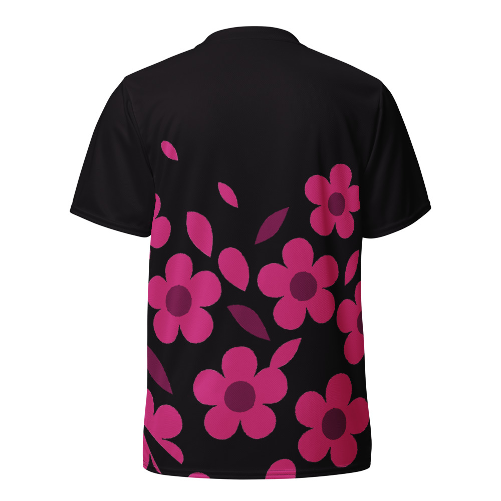 Maillot Padel Flor, Noir et rose, dos