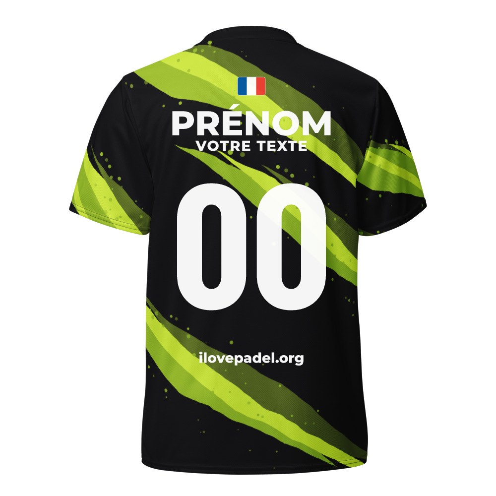Maillot Padel Jaguar, Noir et jaune balle