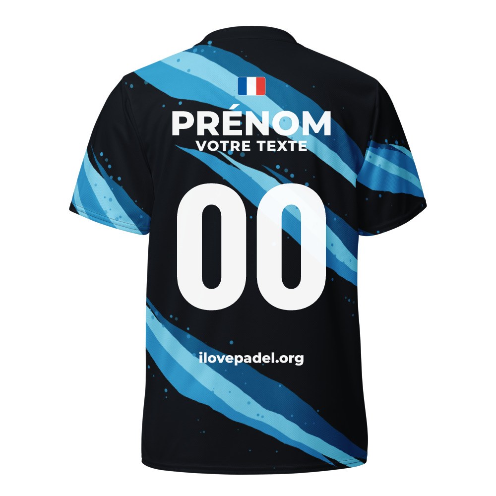 Maillot Padel Jaguar, Noir et cyan