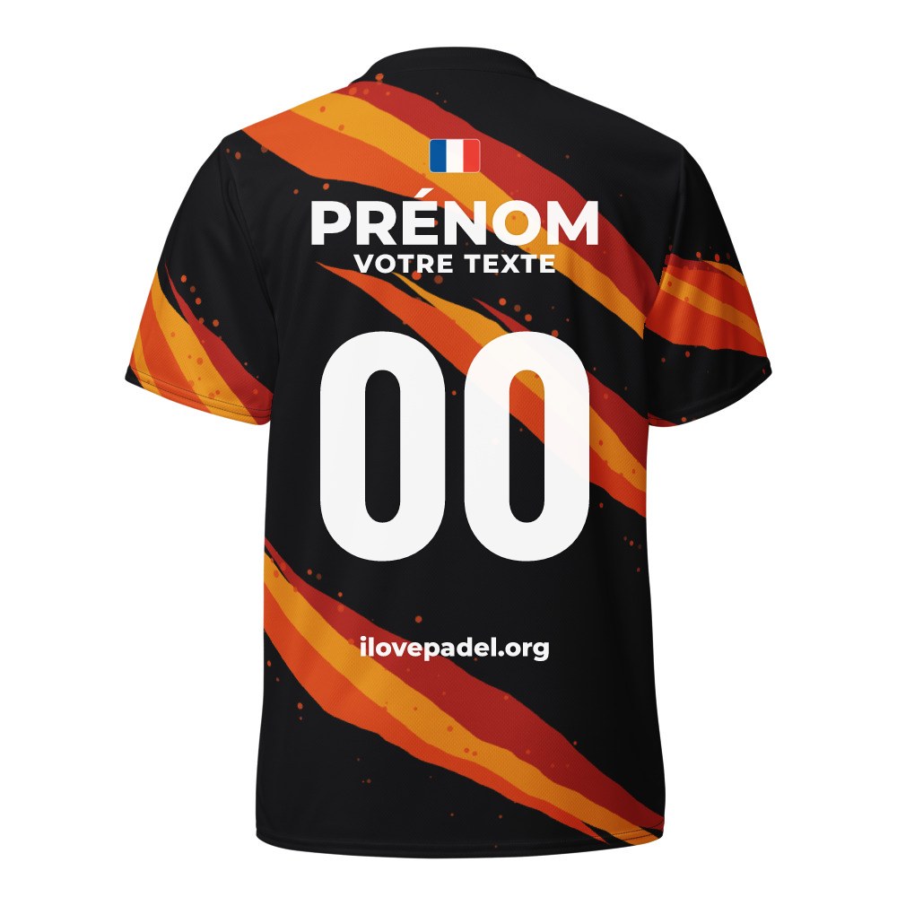 Maillot Padel Jaguar, Noir et feu