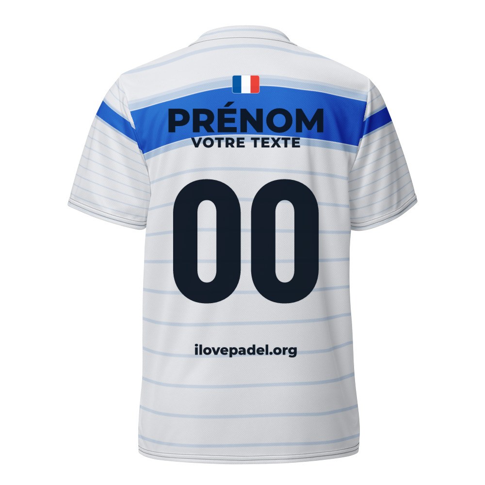 Maillot Padel Capitaine, Blanc et bleu court