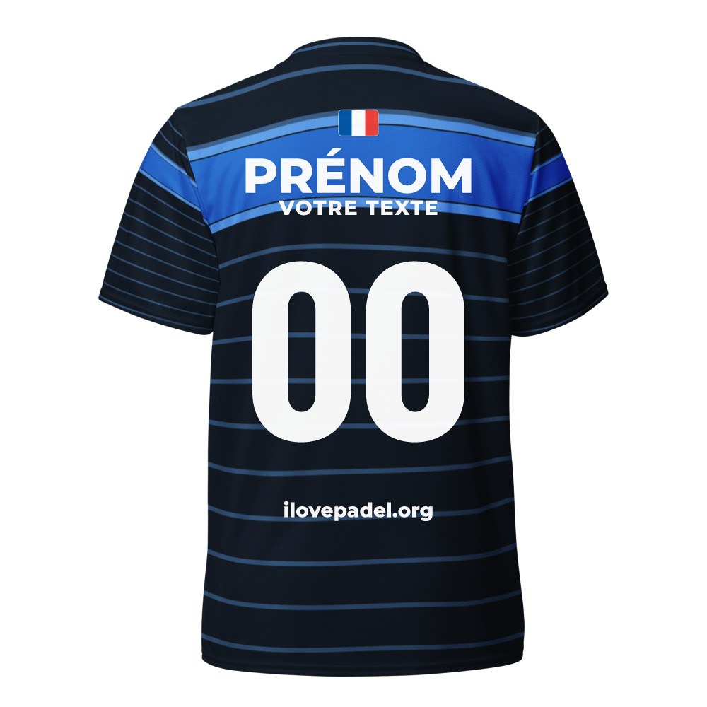 Maillot Padel Capitaine, Noir et bleu court