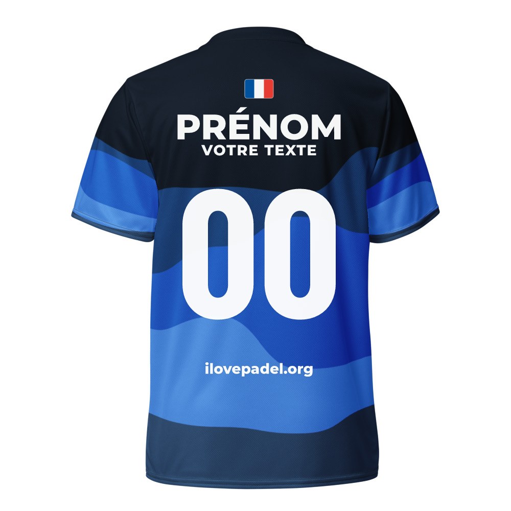 Maillot Padel Marée Haute, Noir et bleu court